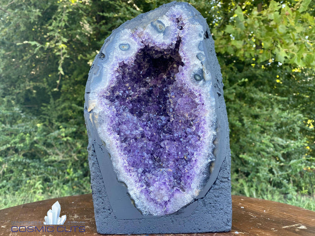 Amethyst Geode "FLOWERY BOUQUET" 10.00 High Quality Cathedral Crystal Cluster NS-35