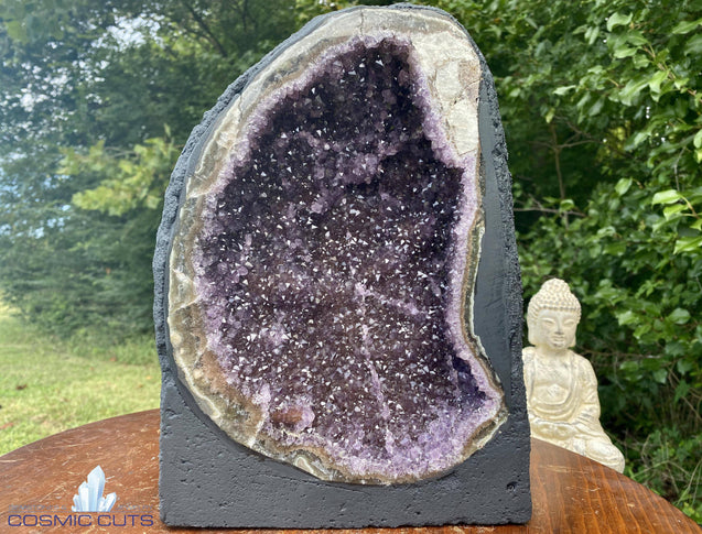 High Quality Amethyst Geode "PUMPED" 11.00 Agate Rim High Quality NS-118