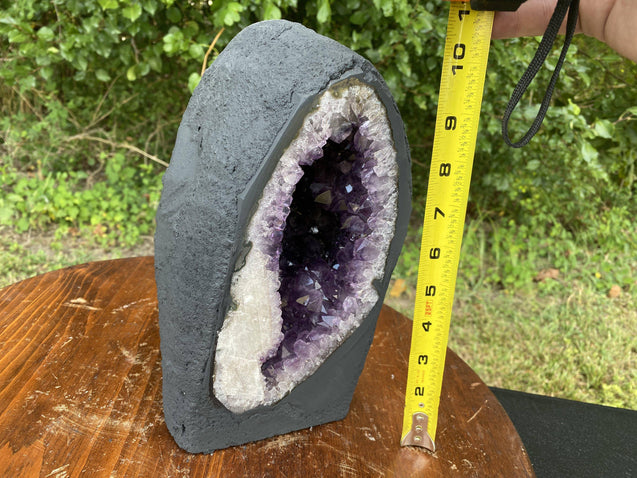 Amethyst Geode w Calcite "MOTHER NATURE'S TREASURE" 9.50 High Quality Cathedral NS-51