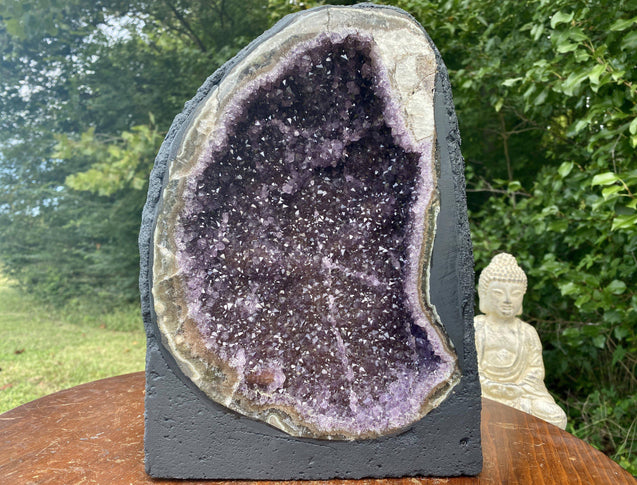 High Quality Amethyst Geode "PUMPED" 11.00 Agate Rim High Quality NS-118