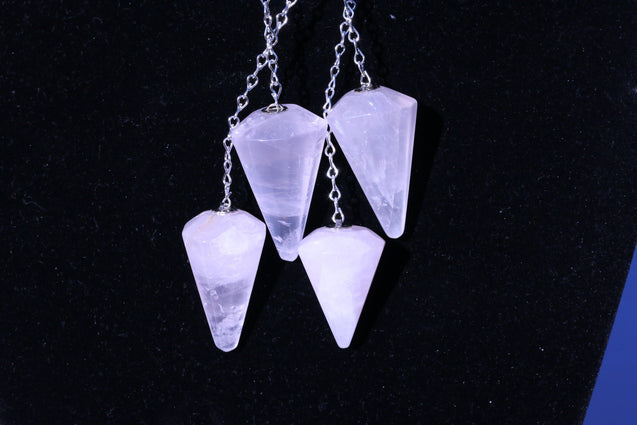 Rose Quartz Jewelry Healing Natural Stone Chakra Pendulum JJ-5