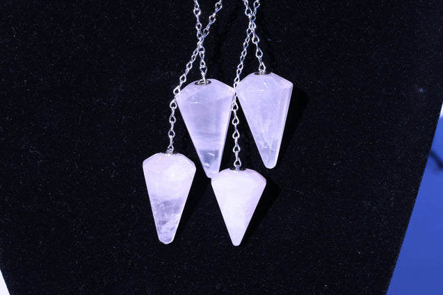 Rose Quartz Jewelry Healing Natural Stone Chakra Pendulum JJ-5