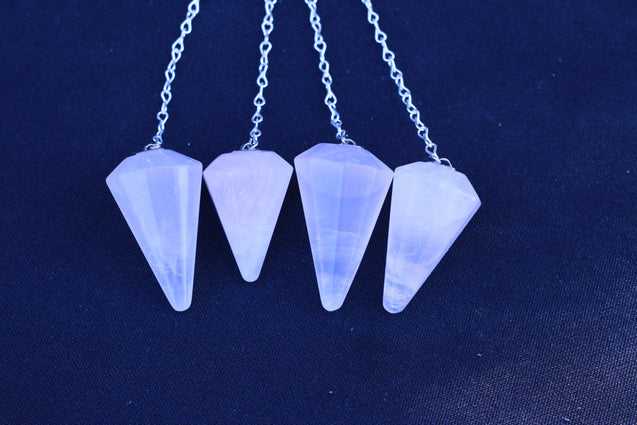 Rose Quartz Jewelry Healing Natural Stone Chakra Pendulum JJ-5