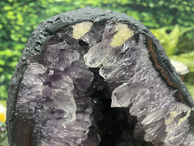 Amethyst Geode Crystal "SURPRISES GALORE" 10.00 High Quality Orange Calcite Cathedral NS-124