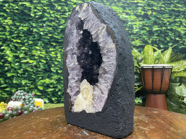 Amethyst Geode Crystal "SURPRISES GALORE" 10.00 High Quality Orange Calcite Cathedral NS-124