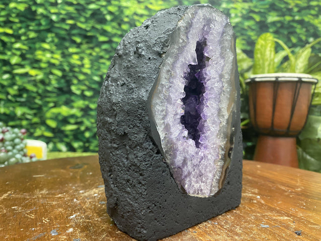 Amethyst Geode "I LIKE SHINY THINGS" 6.00 High Quality Rainbow Prisms Cathedral NS-129