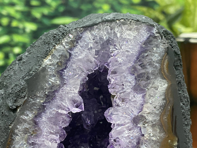 Amethyst Geode "I LIKE SHINY THINGS" 6.00 High Quality Rainbow Prisms Cathedral NS-129