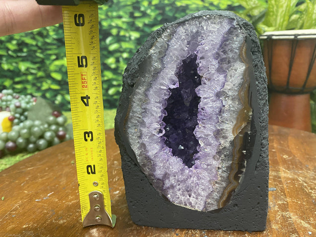 Amethyst Geode "I LIKE SHINY THINGS" 6.00 High Quality Rainbow Prisms Cathedral NS-129