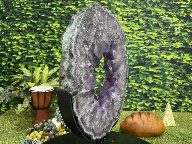 "CIRCLE OF LIFE" Amethyst Geode Slice 16.00 High Quality Brazil Crystal NS-395