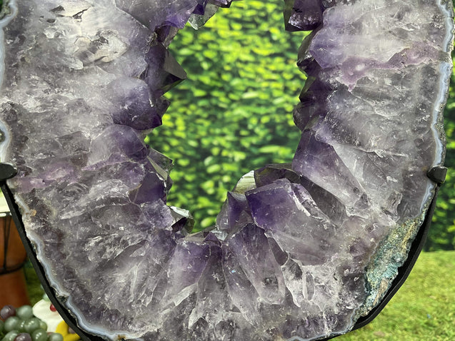 "SPIRITUAL LIFE BUOY" Amethyst Geode Slice 17.00 Crystal High Quality NS-402