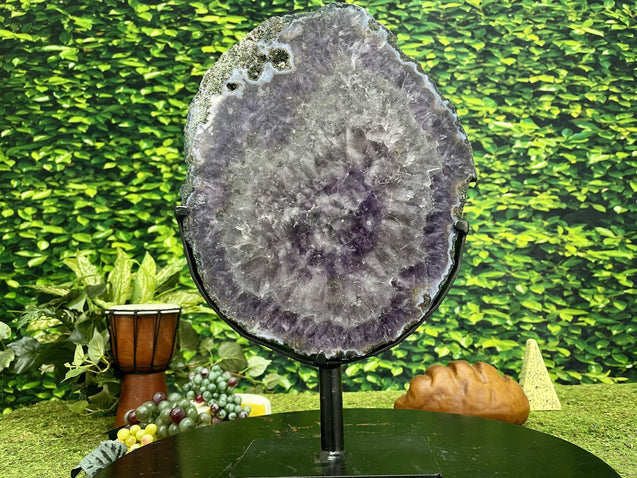 "GONG OF REFINEMENT" Amethyst Geode Slice 17.00 High Quality Crystal NS-406