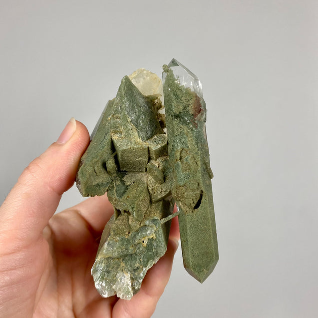 Chlorite Phantom Quartz Crystal Cluster