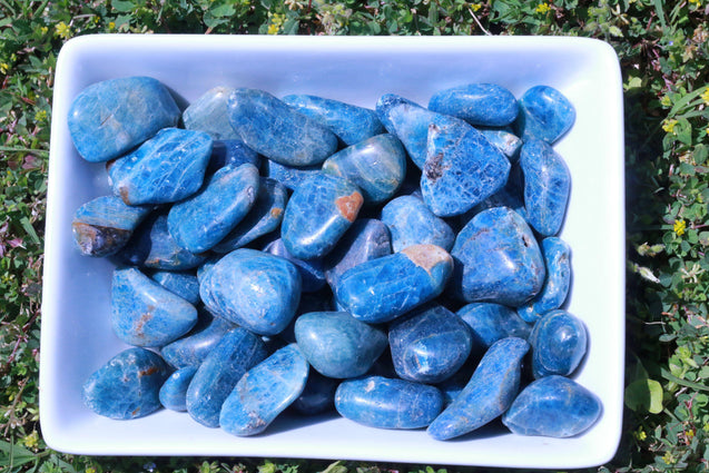 Tumbled Blue Apatite Stone "Releases Guilt"