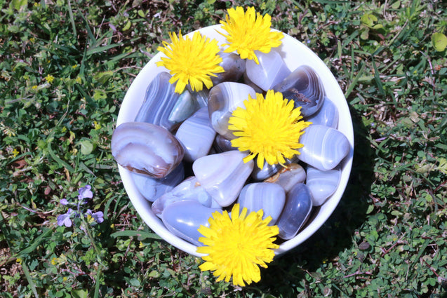 Tumbled Grey Botswana Agate Stone "Letting Go and Healing"