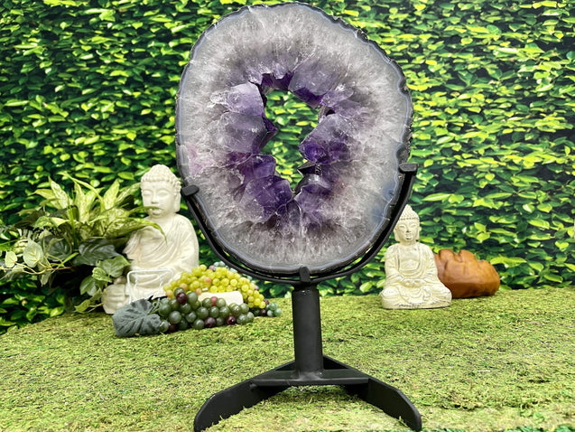 "CRYSTAL CONNECTION" Amethyst Geode Slice 15.00 Brazil High Quality NS-565