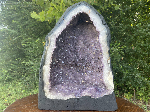 Amethyst Geode "PORTAL INTO SUBCONSCIOUS" 14.00 Cathedral PHENOMENAL Cathedral w Oxidation NS-110