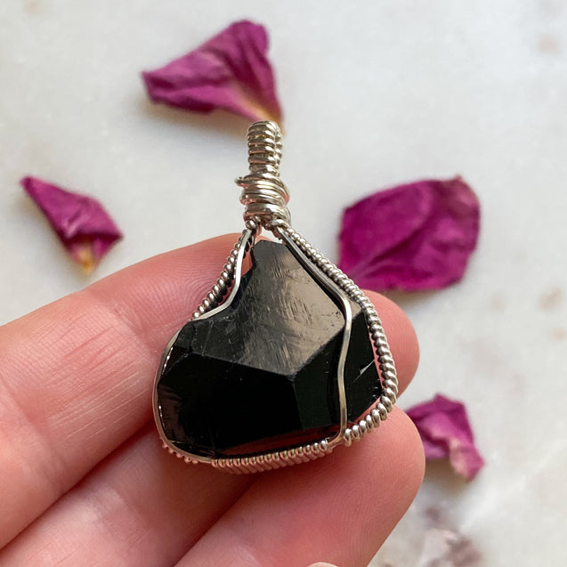 Black Tourmaline Crystal Pendant