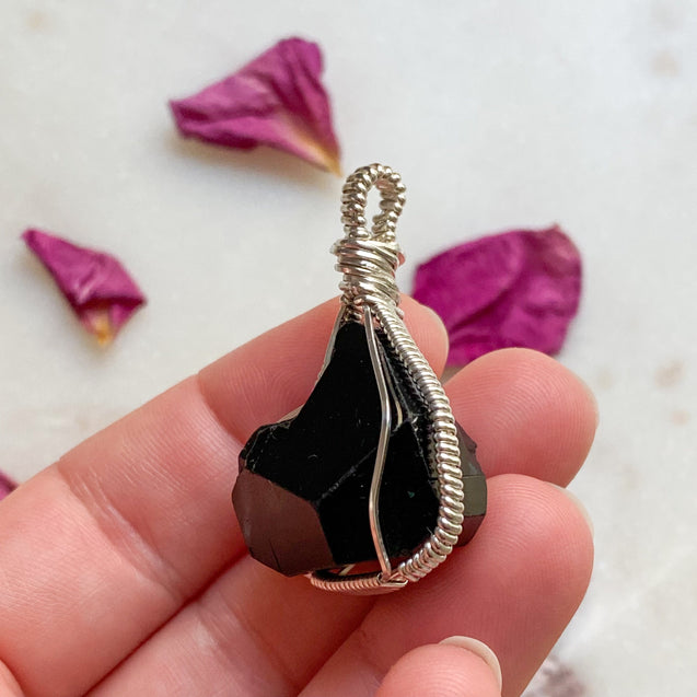 Black Tourmaline Crystal Pendant