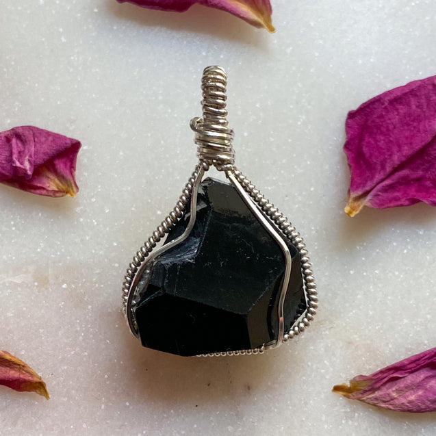 Black Tourmaline Crystal Pendant