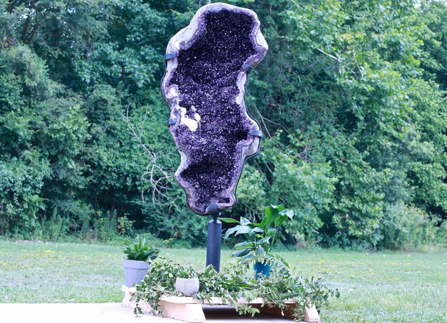 "BLOW YOUR MIND" Huge Amethyst Geode Uruguay 74.00 High Quality Crystal Custom Stand PK-1