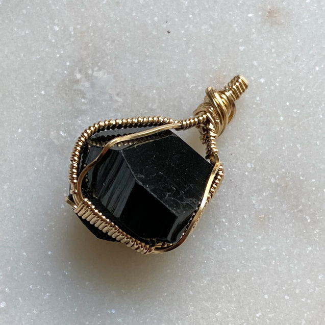 Black Tourmaline Crystal Pendant