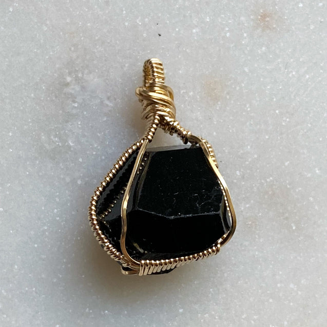 Black Tourmaline Crystal Pendant