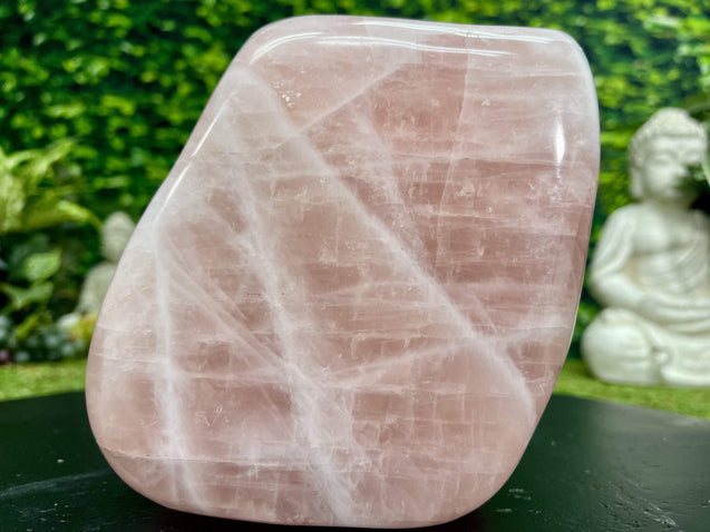 "HUGS & KISSES" Rose Quartz Very High Quality 6.00 Self Standing Crystal NS-724