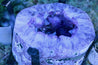 Amethyst Geode Table Natural Geode Exposure 22.00 Iron Stand Custom Glass GG-20s