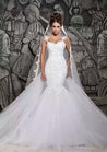 Tulle Mermaid Applique Sweetheart Sweep Train Wedding Bridal Gowns / Dresses