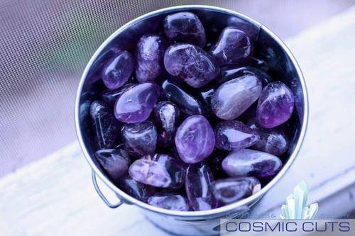 Tumbled Amethyst Stone - DIVINE LIGHT Healing Gemstone GOOD VIBES