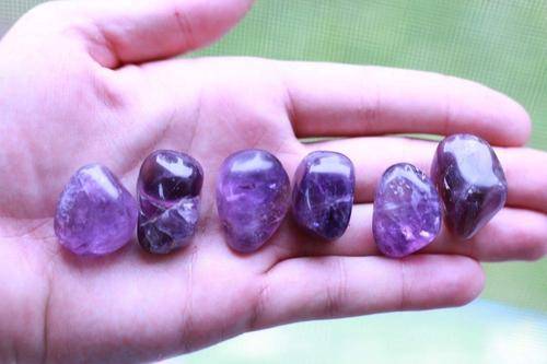 Tumbled Amethyst Stone - DIVINE LIGHT Healing Gemstone GOOD VIBES