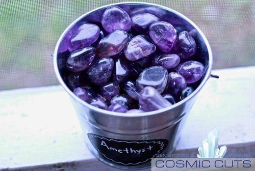 Tumbled Amethyst Stone - DIVINE LIGHT Healing Gemstone GOOD VIBES