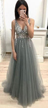 Long Prom Dress With Beading 8th Graduation Dress Custom-made School Dance Dress